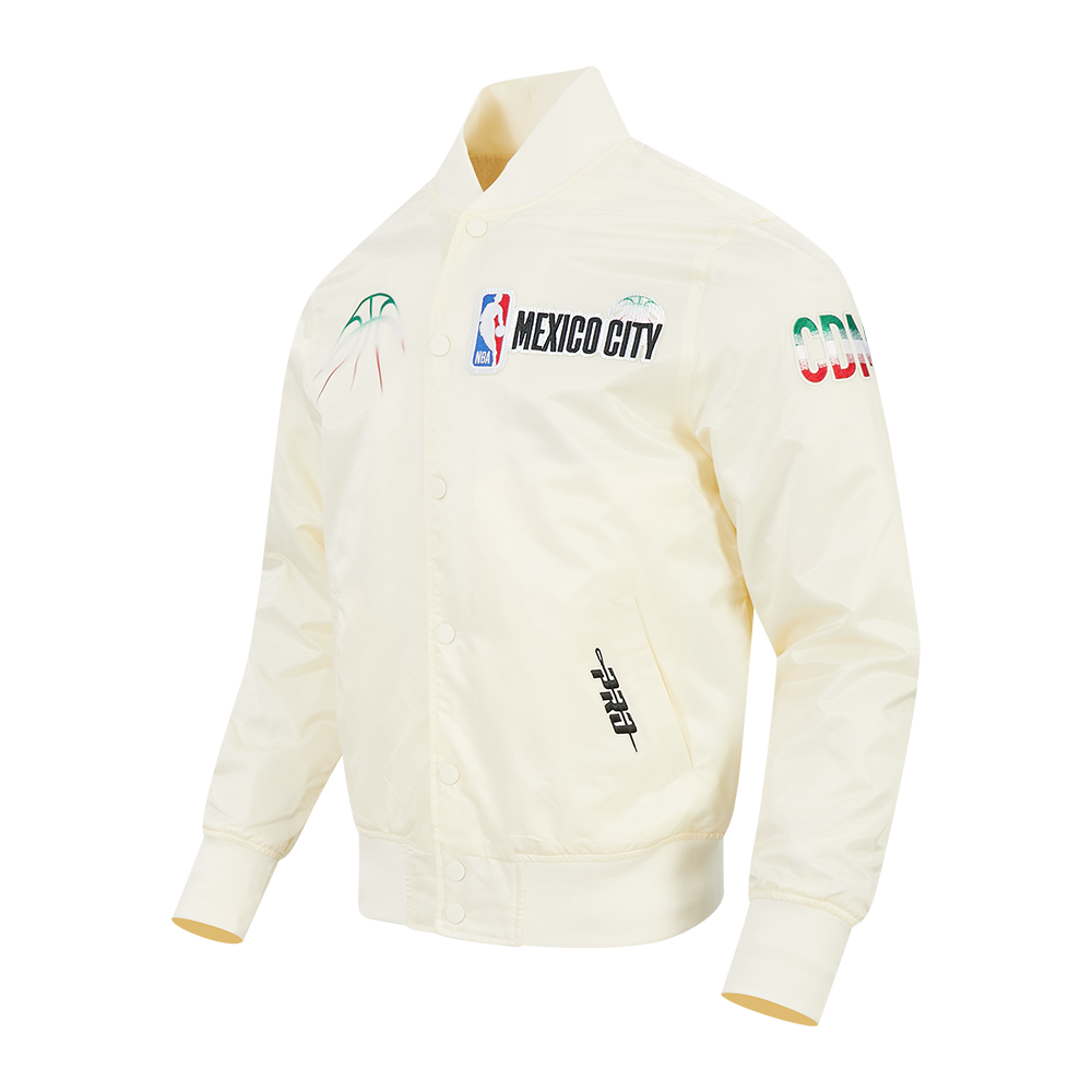 NBA NBA MEXICO CITY GAME 2025 MEN'S SATIN JACKET (EGGSHELL)