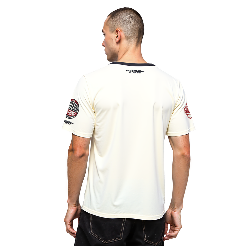 NBA ATLANTA HAWKS MODERN ORIGINALS MEN'S RINGER TEE (EGGSHELL/ BLACK)