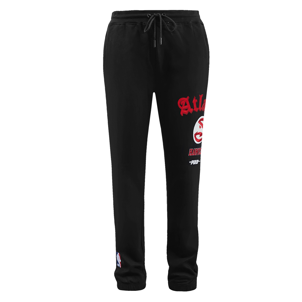 NBA ATLANTA HAWKS OLD ENGLISH MEN'S SWEATPANT (BLACK)