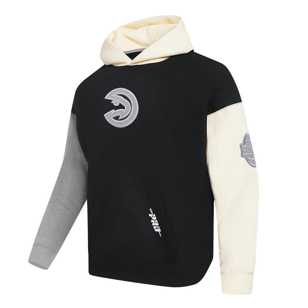 NBA ATLANTA HAWKS REVERSE FRENCH TERRY MEN'S COLORBLOCK FLEECE PULLOVER HOODIE