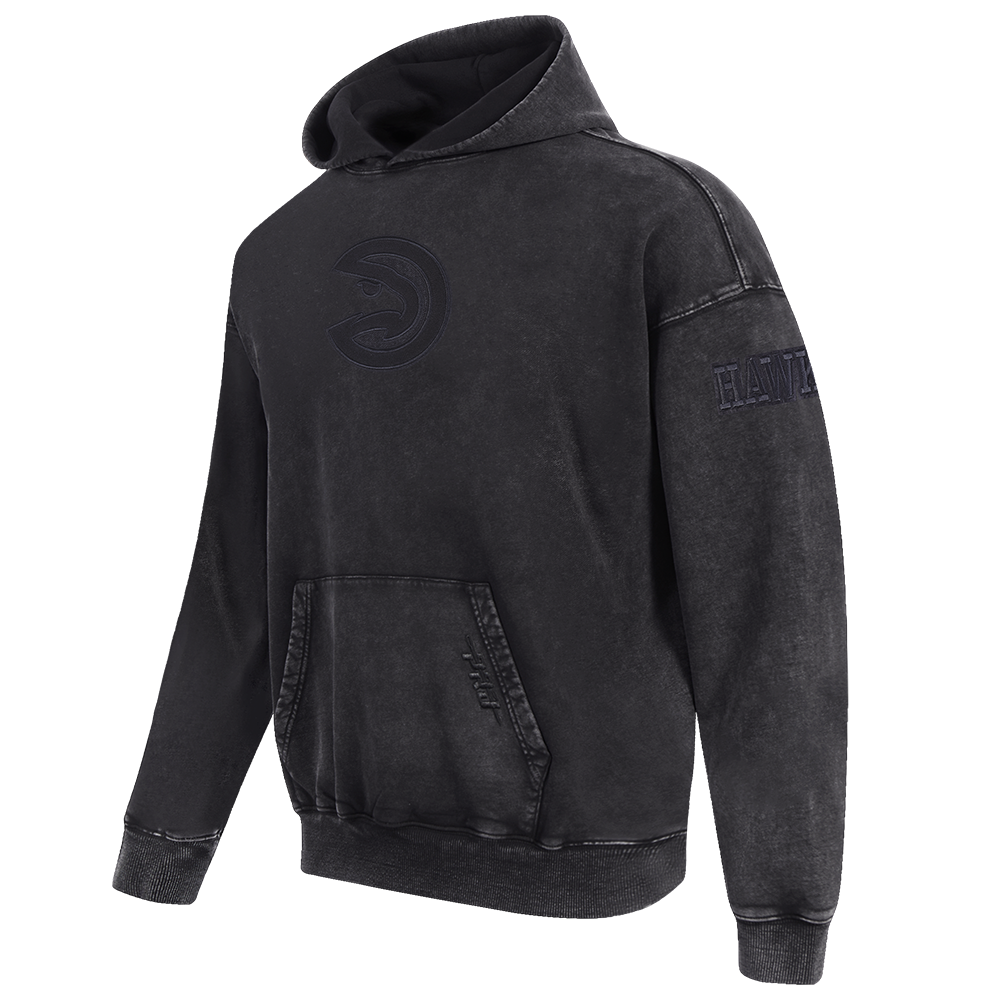 NBA ATLANTA HAWKS WASHED CLASSIC MEN'S ENZYME WASH DROP SHOULDER FT (WASHED BLACK)
