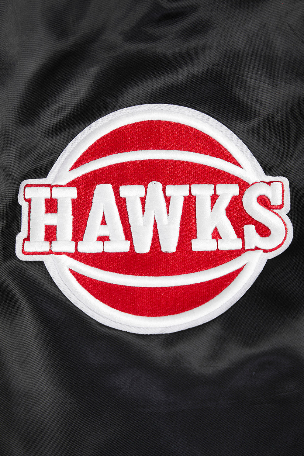 ATLANTA HAWKS RETRO CLASSIC RIB SATIN JACKET (BLACK/RED/BLACK