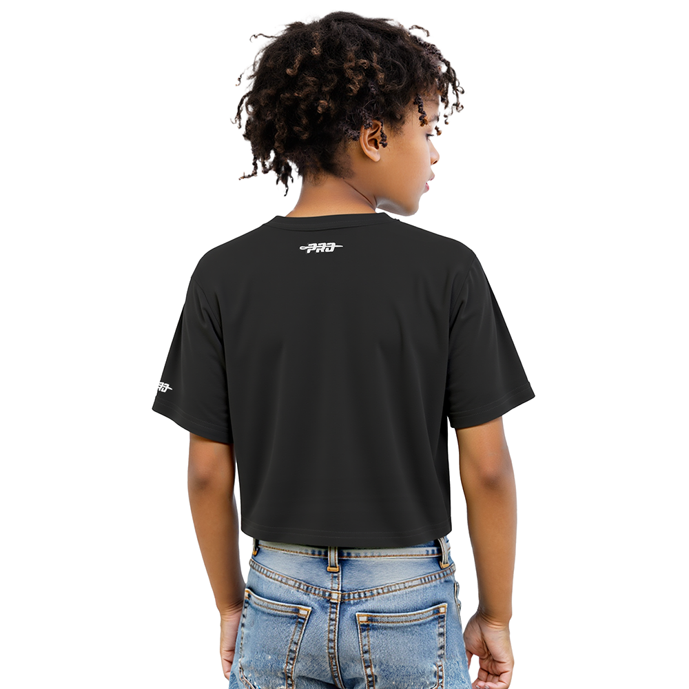 NBA ATLANTA HAWKS RETRO CLASSIC BIG GIRLS SHORT SLEEVE BOXY TEE (BLACK)