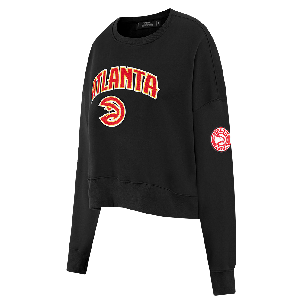 NBA ATLANTA HAWKS CLASSIC OVERSIZED WOMEN'S CREWNECK (BLACK)