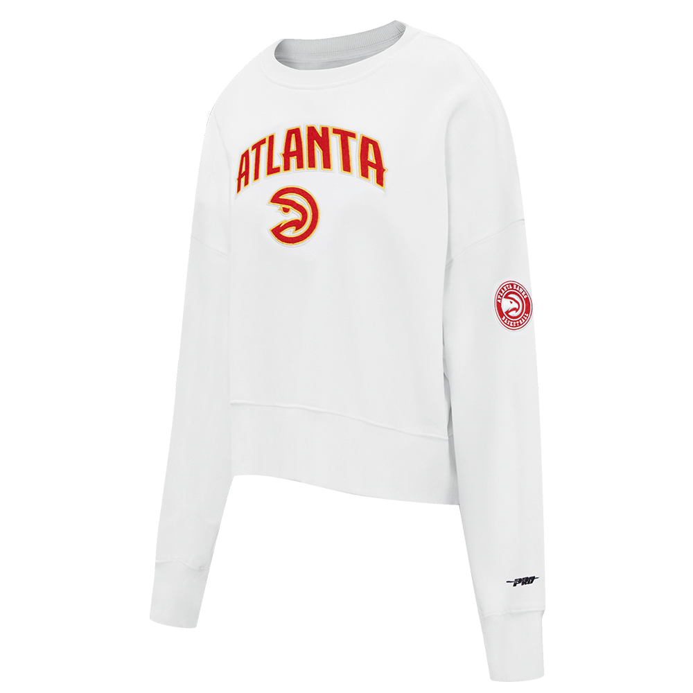 NBA ATLANTA HAWKS CLASSIC OVERSIZED WOMEN'S CREWNECK (WHITE)