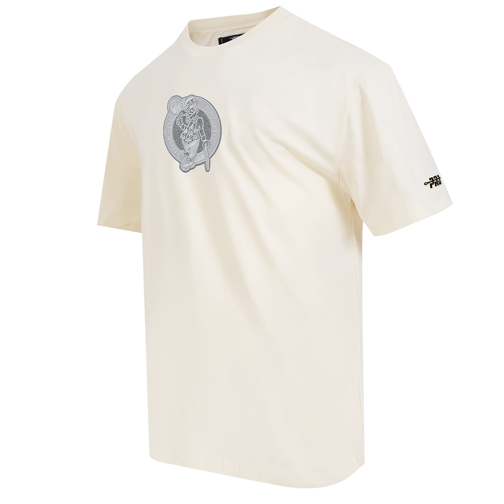 NBA BOSTON CELTICS REVERSE FRENCH TERRY MEN'S CJ DROP SHOULDER TEE (EGGSHELL)