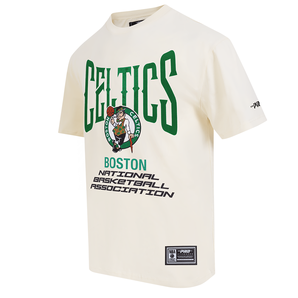 NBA BOSTON CELTICS CITY TOUR 2.0 MEN'S COTTON JERSEY DROP SHOULDER TEE (EGGSHELL)