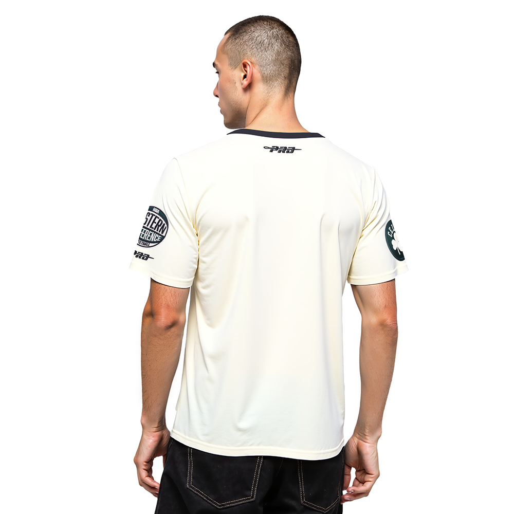 NBA BOSTON CELTICS MODERN ORIGINALS MEN'S RINGER TEE (EGGSHELL/ BLACK)