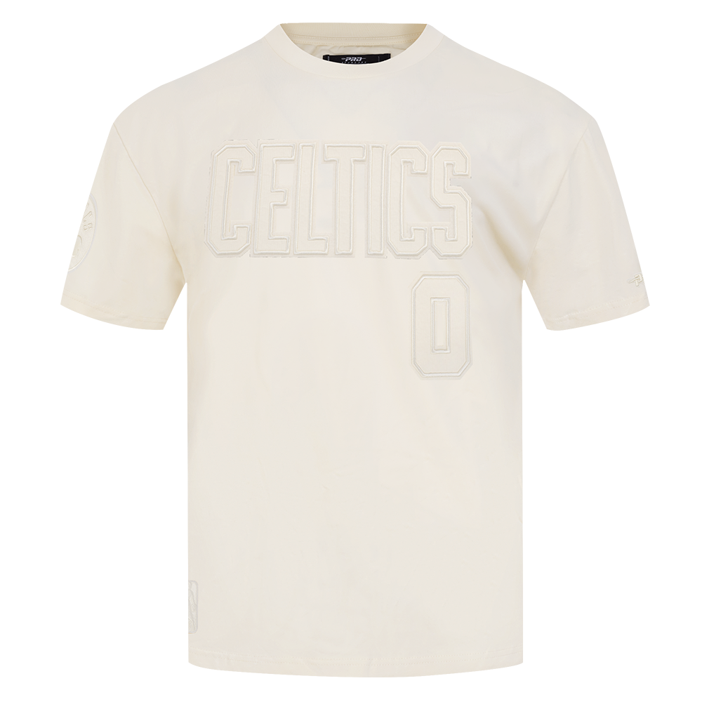 NBA BOSTON CELTICS JAYSON TATUM #0 NEUTRAL PNN MEN'S DROP SHOULDER FLC PO HOODIE (EGGSHELL)