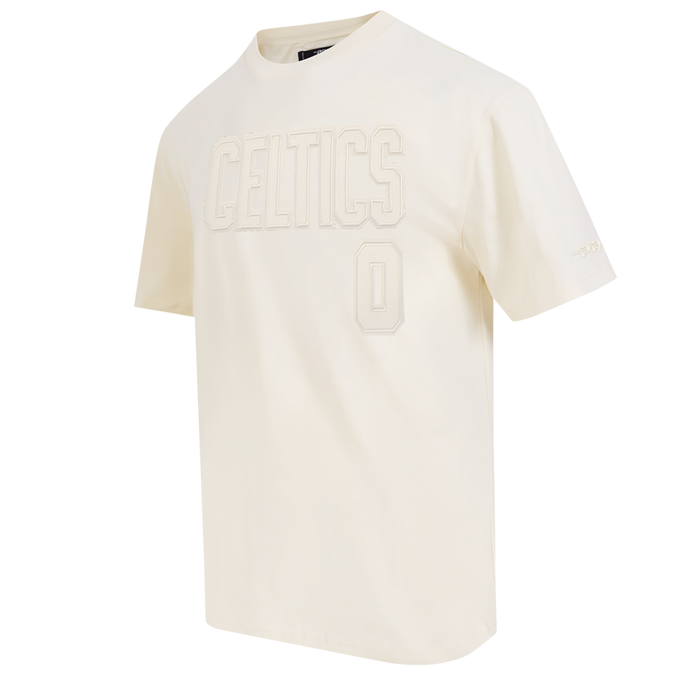 NBA BOSTON CELTICS JAYSON TATUM #0 NEUTRAL PNN MEN'S DROP SHOULDER FLC PO HOODIE (EGGSHELL)