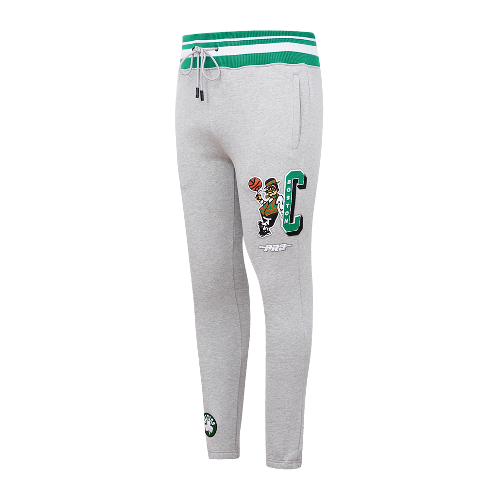NBA BOSTON CELTICS MASHUP MEN S RIB SWEATPANT HEATHER GREY GREEN Pro Standard