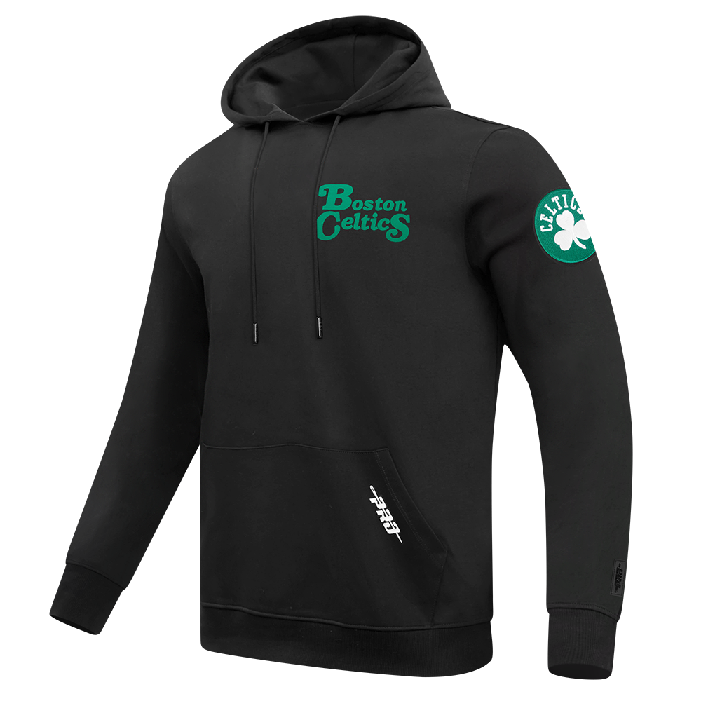 NBA BOSTON CELTICS SOUVENIR MEN'S FLEECE PULLOVER HOODIE (BLACK)