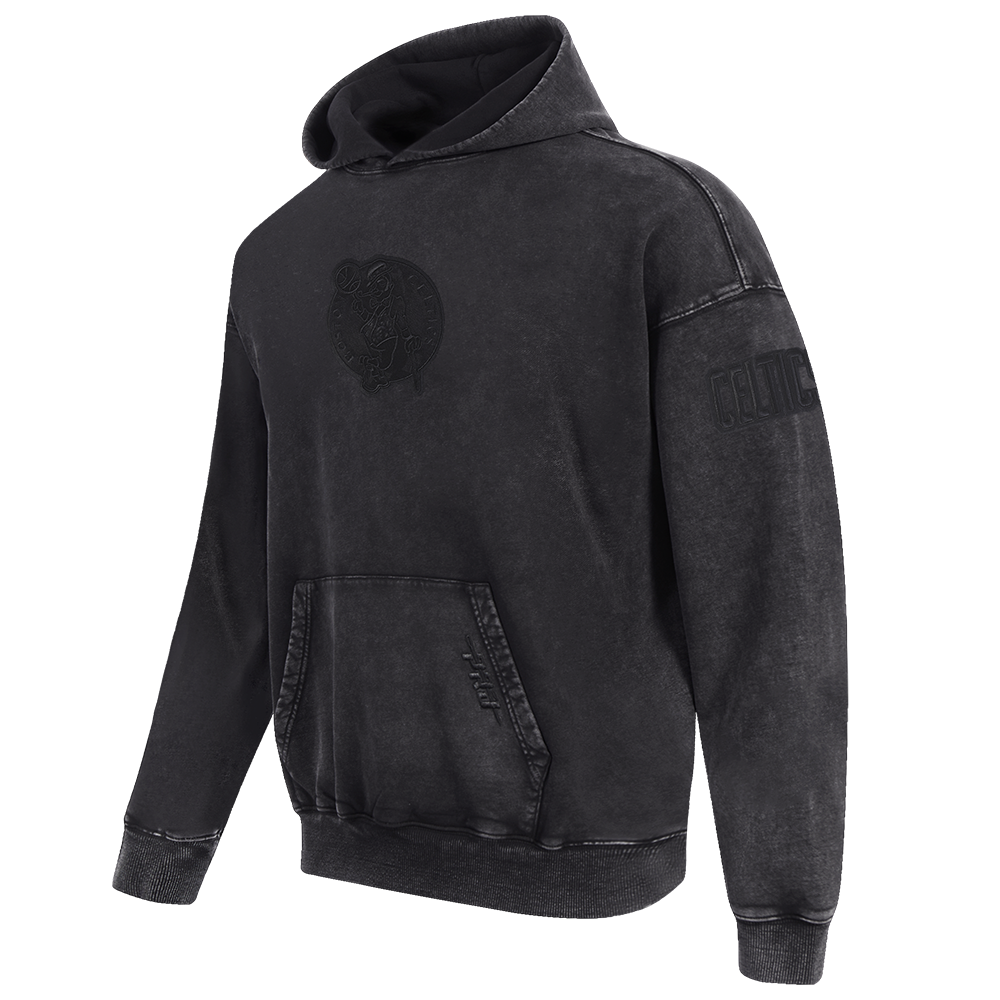 NBA BOSTON CELTICS WASHED CLASSIC MEN'S ENZYME WASH DROP SHOULDER FT (WASHED BLACK)