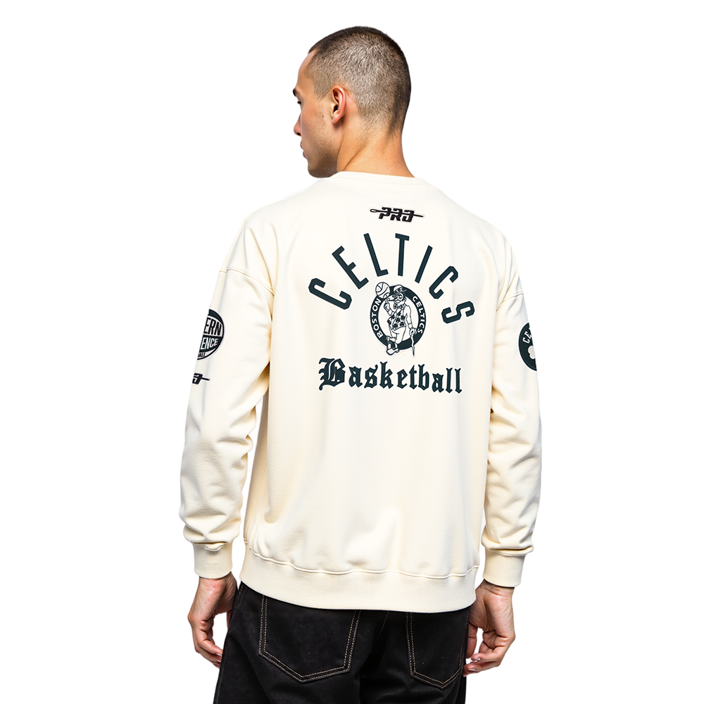 BOSTON CELTICS MODERN ORIGINALS MEN'S FLC CREWNECK (EGGSHELL)