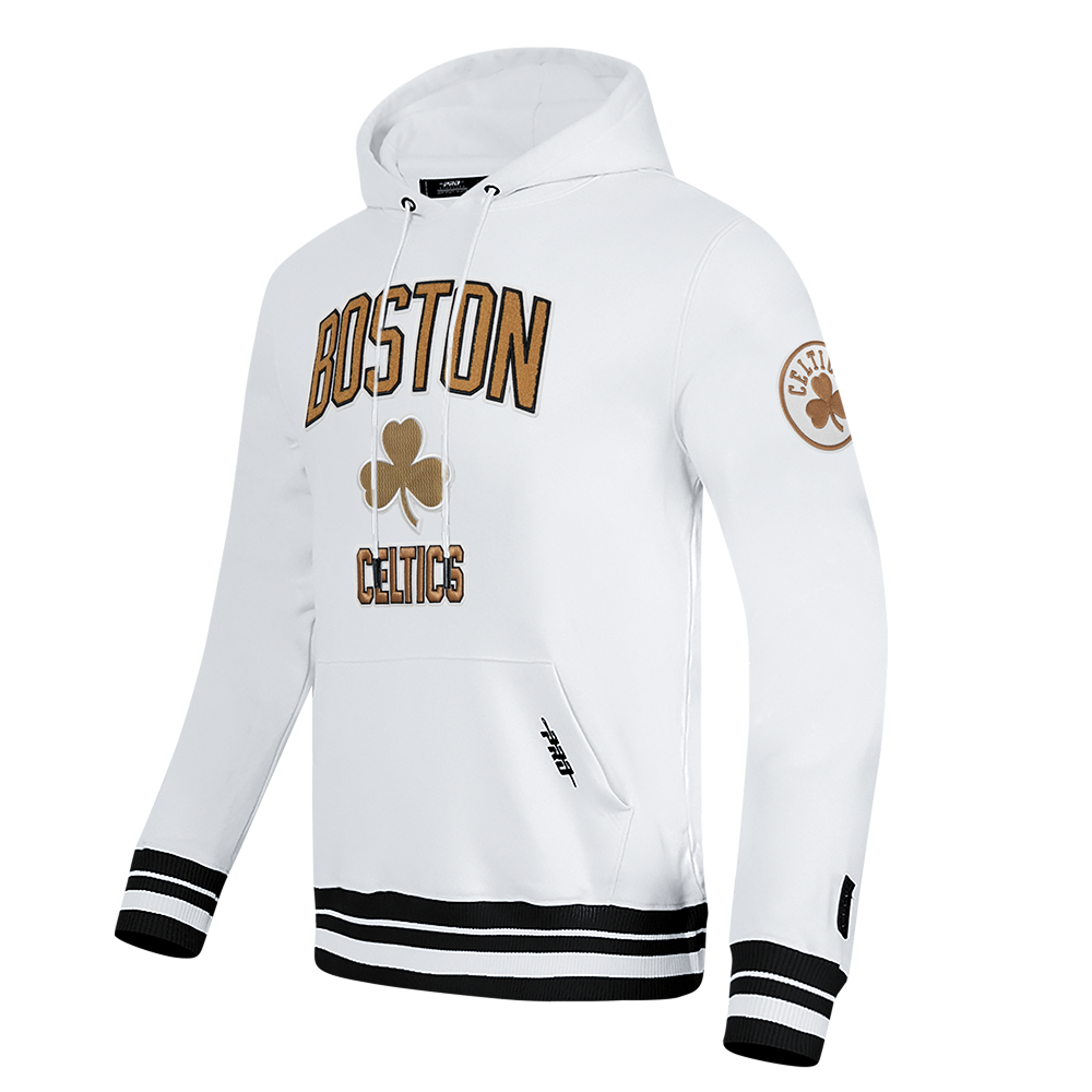 NBA BOSTON CELTICS CITY EDITION 25-26 MEN'S RIB FLC PO HOODIE (WHITE/BLACK)