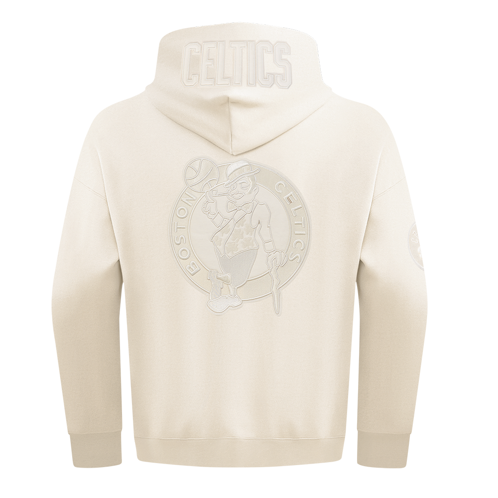NBA BOSTON CELTICS JAYSON TATUM #0 NEUTRAL PNN MEN'S DROP SHOULDER FLC PO HOODIE (EGGSHELL)