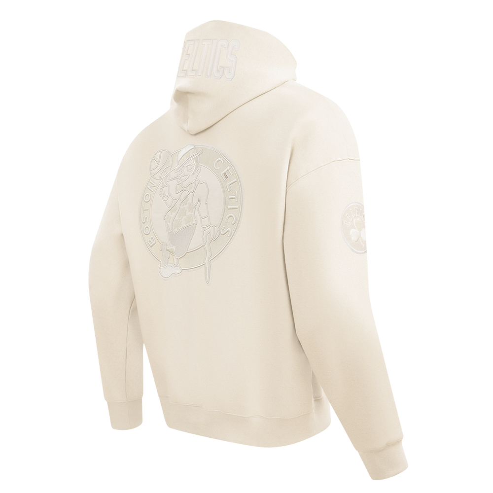 NBA BOSTON CELTICS JAYSON TATUM #0 NEUTRAL PNN MEN'S DROP SHOULDER FLC PO HOODIE (EGGSHELL)