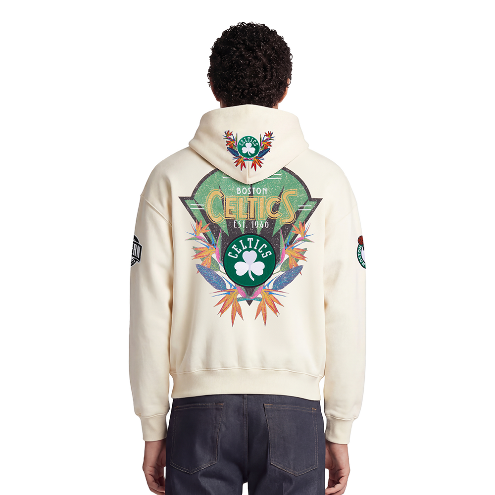 NBA BOSTON CELTICS PARADISE MEN'S PULL OVER HOODIE (EGGSHELL)