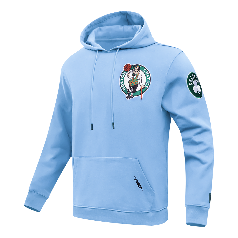 NBA BOSTON CELTICS CLASSIC CHENILLE DOUBLE KNIT PULLOVER HOODIE (UNIVERSITY BLUE)