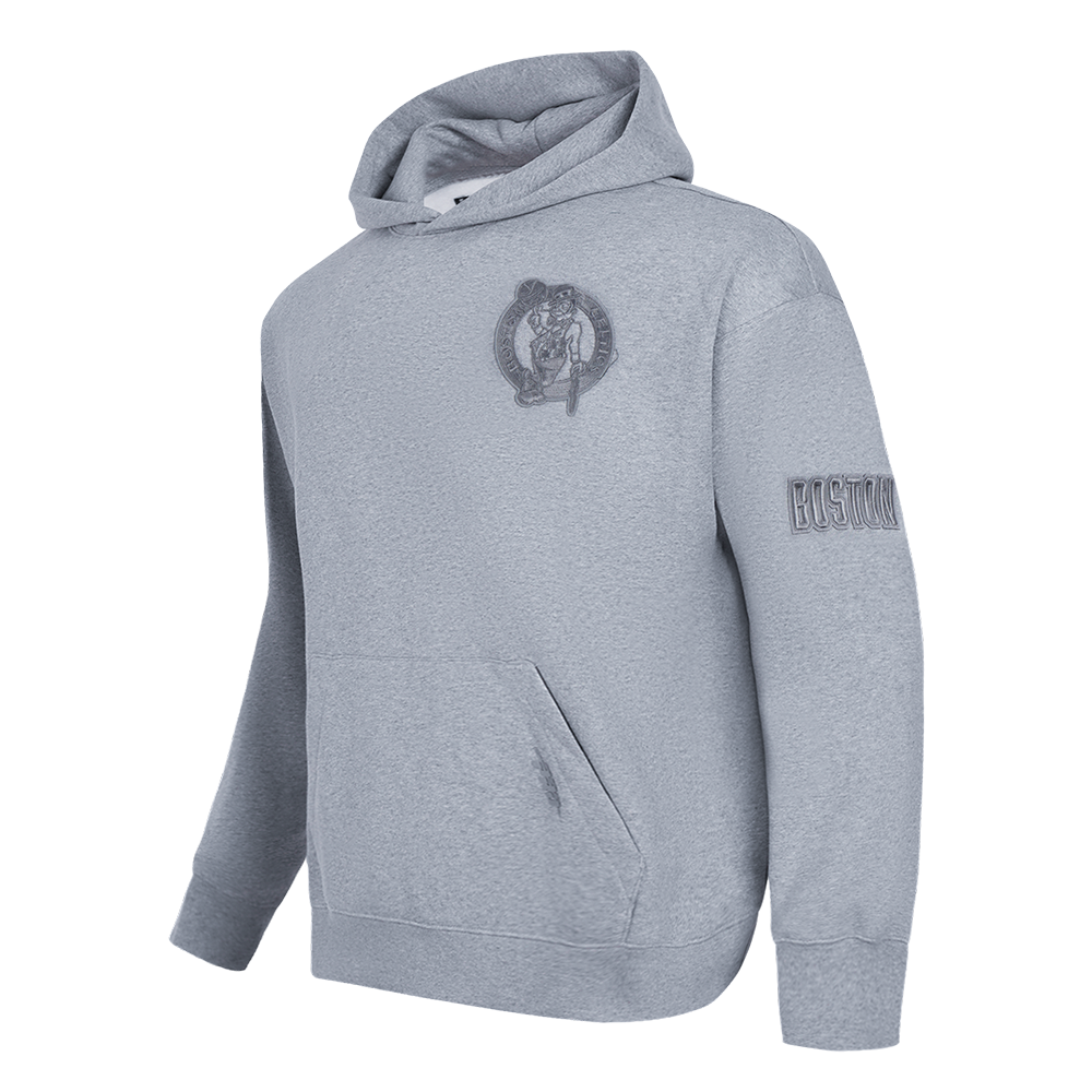 NBA BOSTON CELTICS NEUTRAL MEN'S DROP SHOULDER PULLOVER HOODIE (DARK HEATHER GRAY)