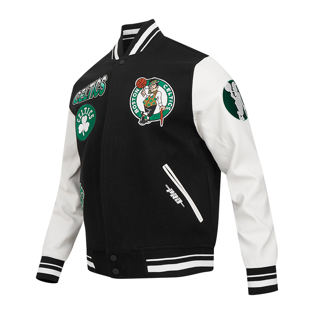 NBA BOSTON CELTICS WINGSPAN MEN'S DROP SHOULDER FLC PO HOODIE (BLACK)