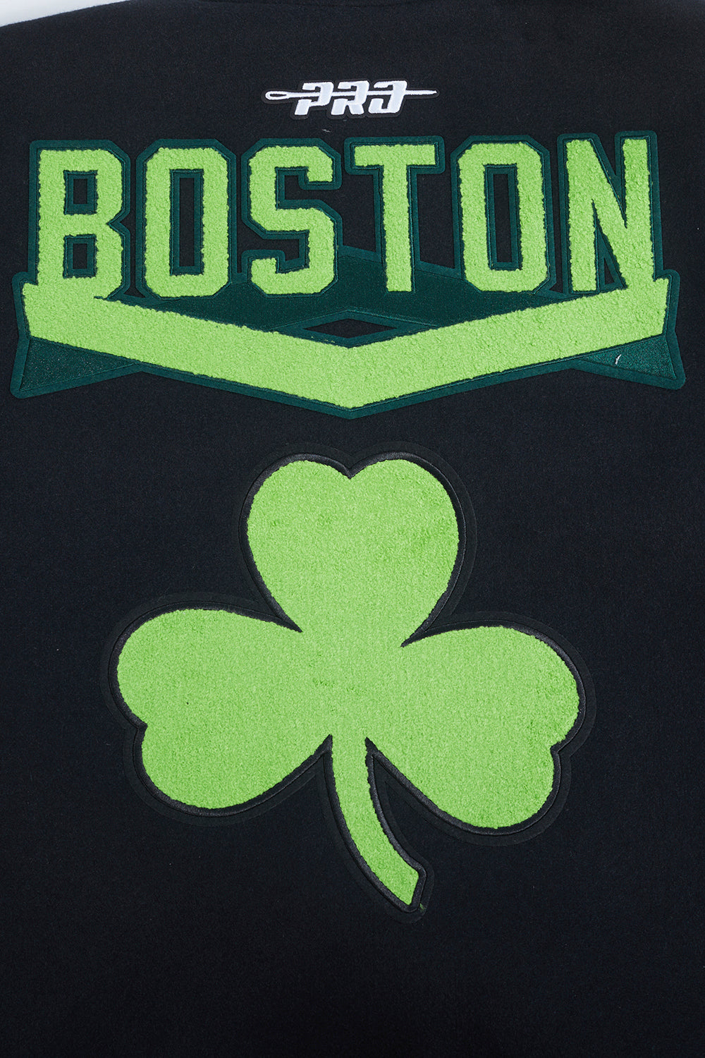 NBA BOSTON CELTICS CITY EDITION 24-25 MEN'S RIB WOOL VARSITY JACKET (BLACK)