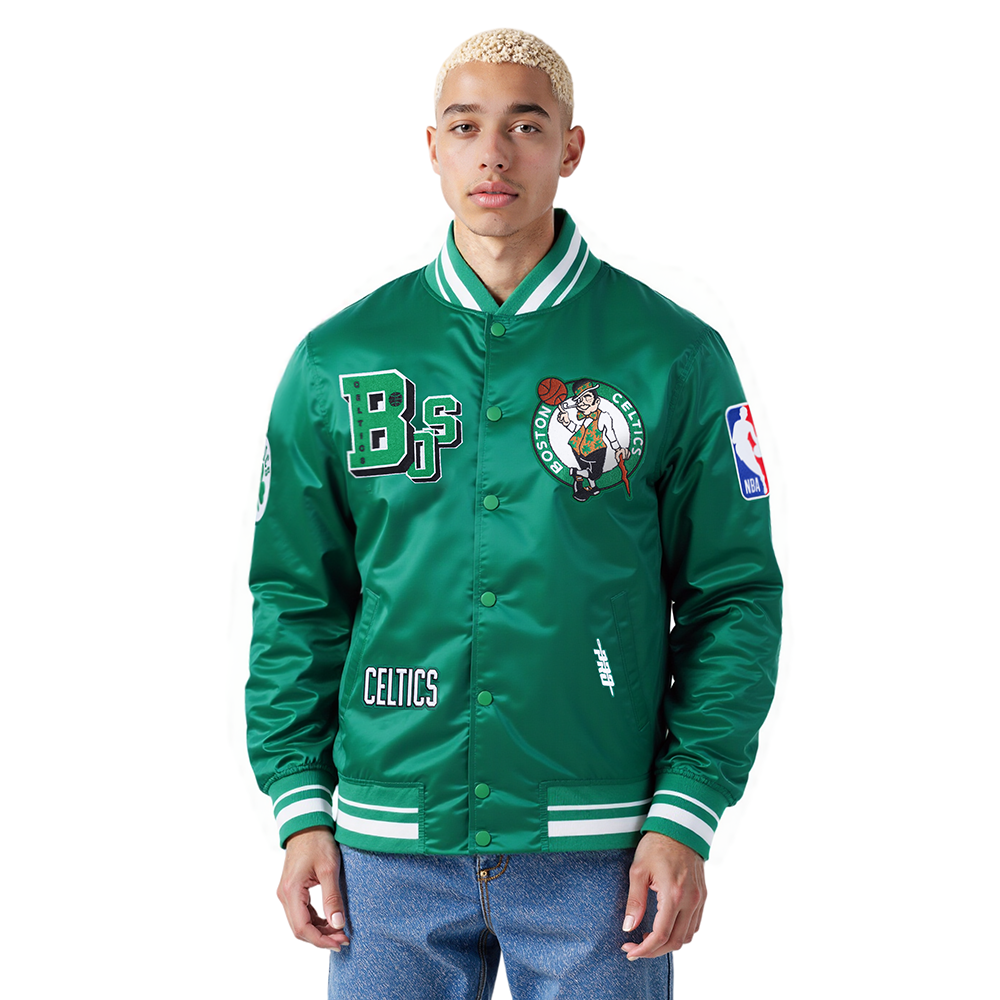 BOSTON CELTICS BEST OF MEN'S RIB SATIN JACKET (KELLY GREEN)