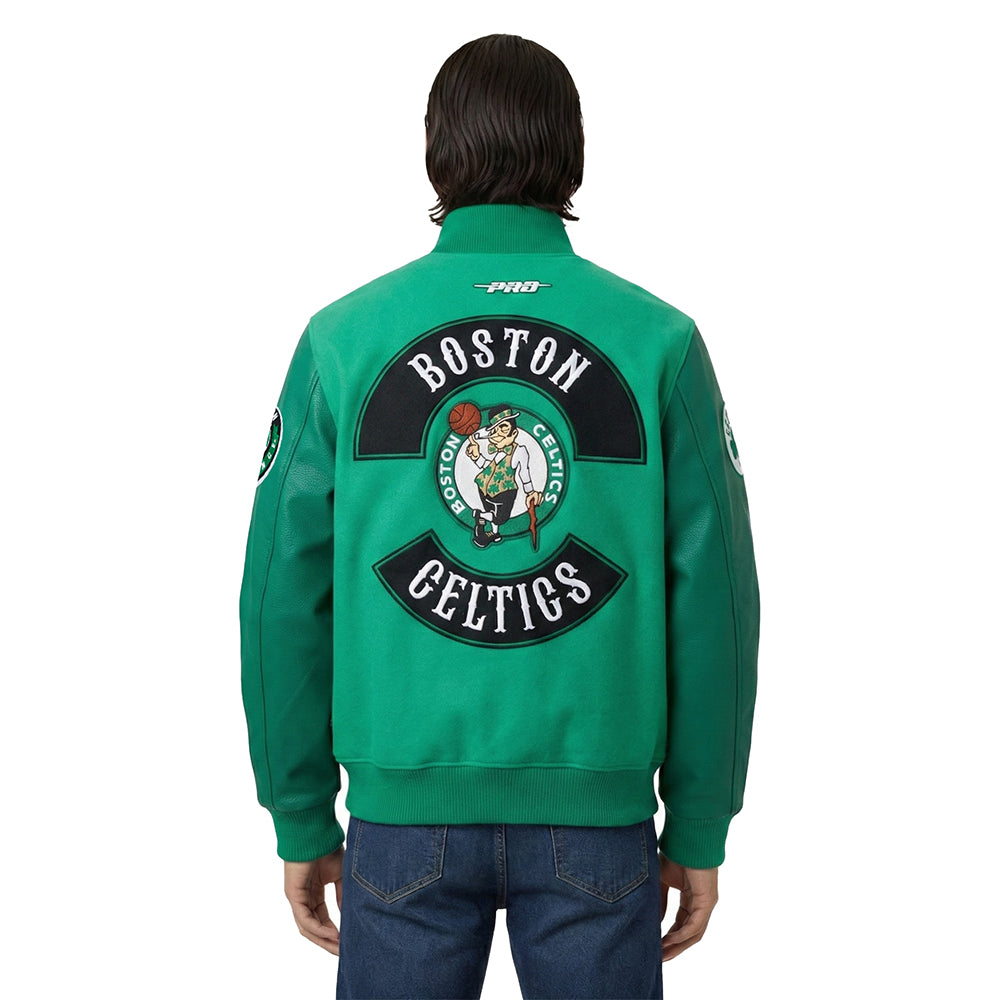 NBA BOSTON CELTICS BORN FOR SPORT MEN'S WOOL VARSITY JACKET (KELLY GREEN)