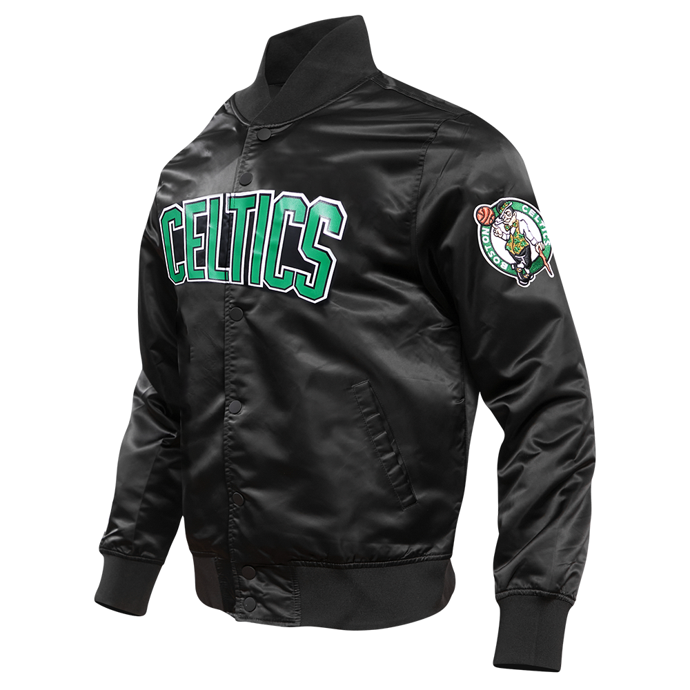 NBA BOSTON CELTICS CLASSIC SATIN MEN'S SATIN JACKET (BLACK)