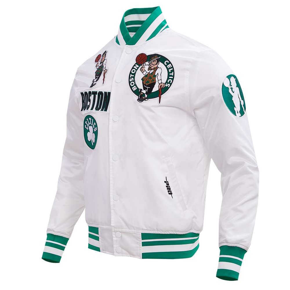 Boston Celtics Jacket  Boston Celtics White Satin Jacket – STYLO ZONE