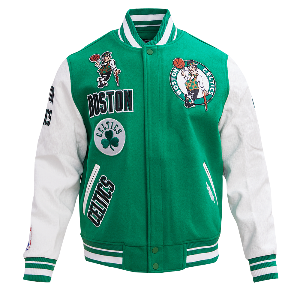 Men's Pro Standard Cream Boston Celtics Retro Classic Varsity Full-Zip  Jacket