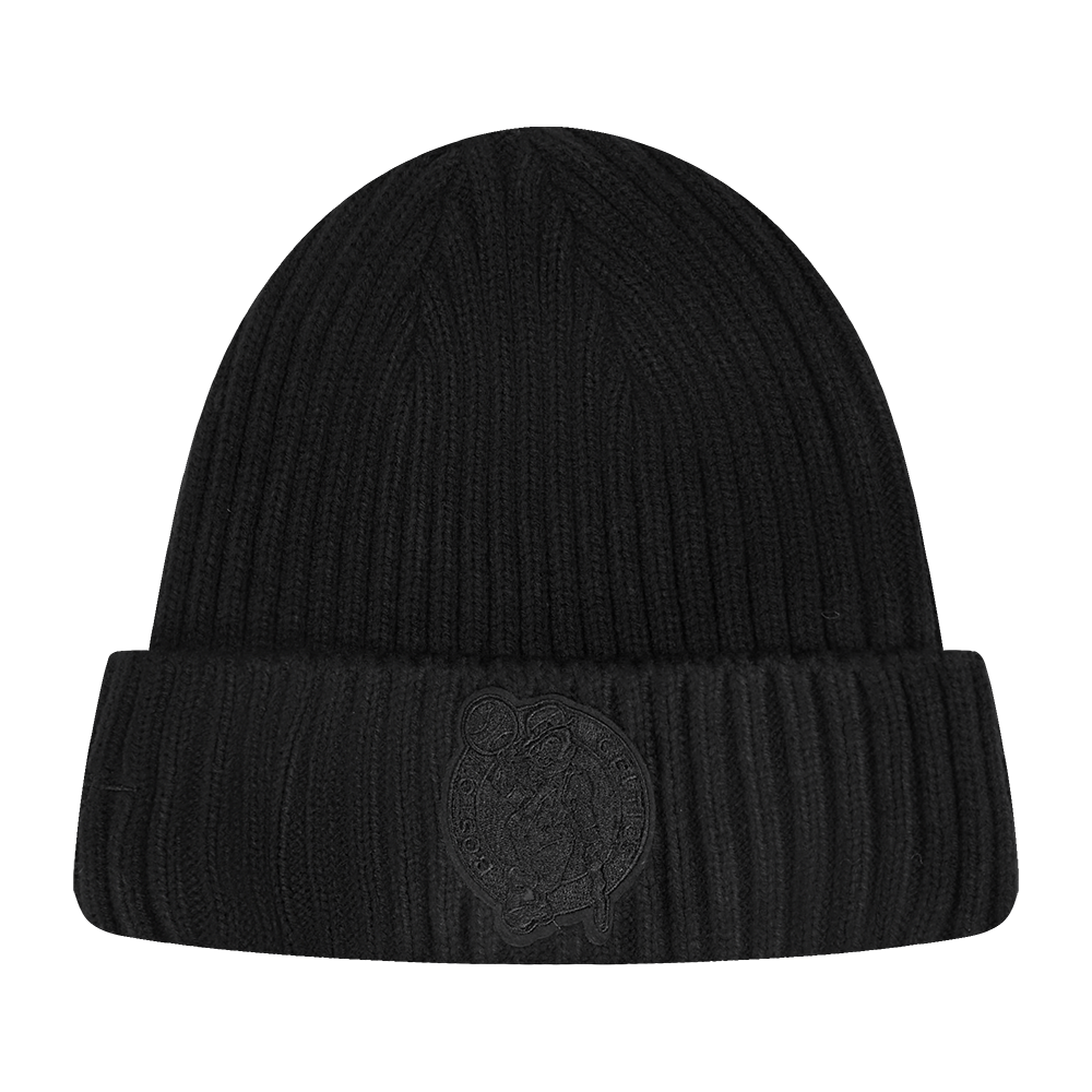 NBA BOSTON CELTICS BLACKOUT UNLINED PRO BEANIE CUFFED (BLACK)