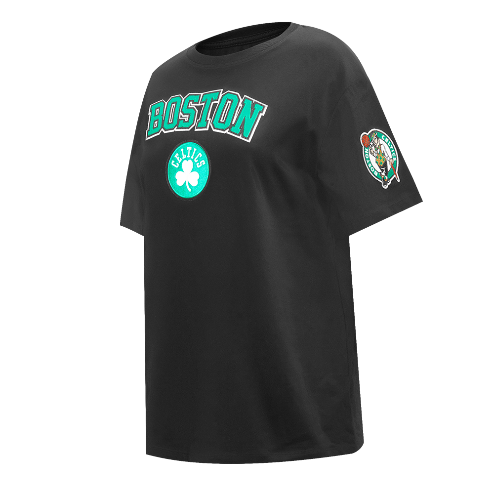NBA BOSTON CELTICS CLASSIC WIND WOMEN'S CTN BF TEE (BLACK)