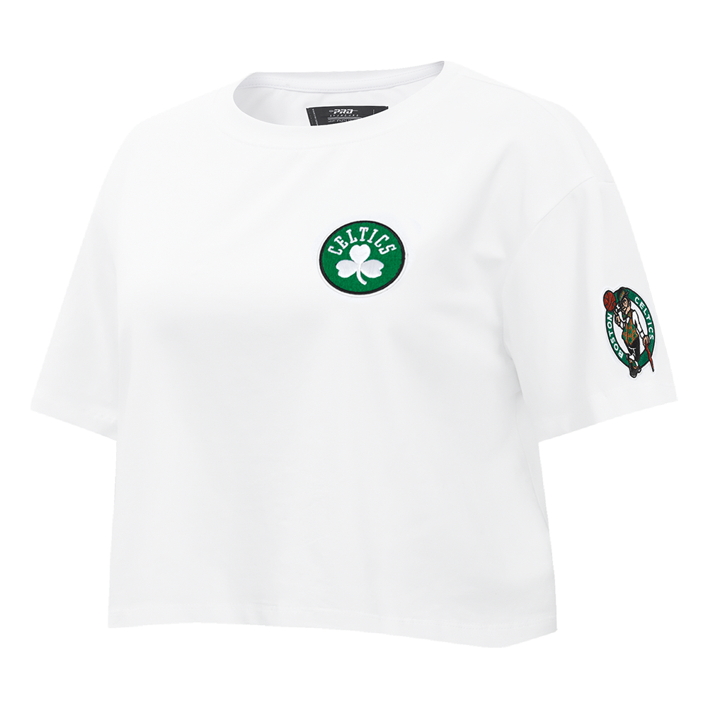 NBA BOSTON CELTICS CLASSIC WOMEN'S SJ BOXY TEE (WHITE)