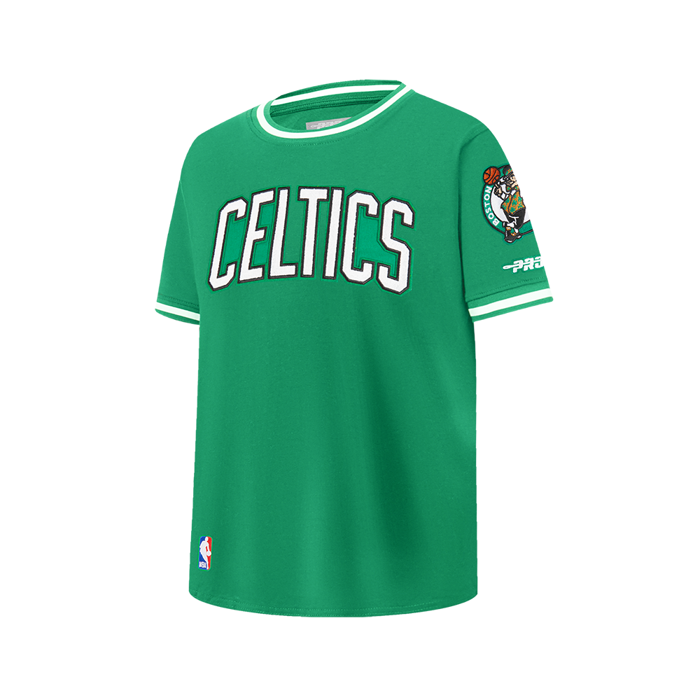 NBA BOSTON CELTICS CLASSIC BIG BOYS SS STRIPED RIB TEE (KELLY GREEN)