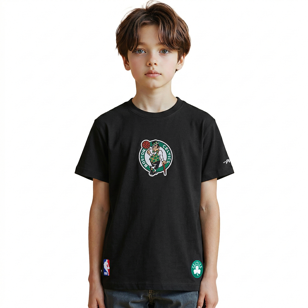 NBA BOSTON CELTICS WINGSPAN BIG BOY'S DROP SHOULDER SS TEE (BLACK)