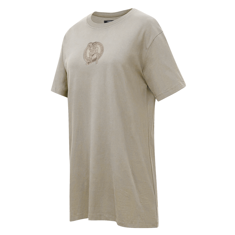 NBA BOSTON CELTICS NEUTRAL WOMEN'S T-SHIRT DRESS (TAUPE)