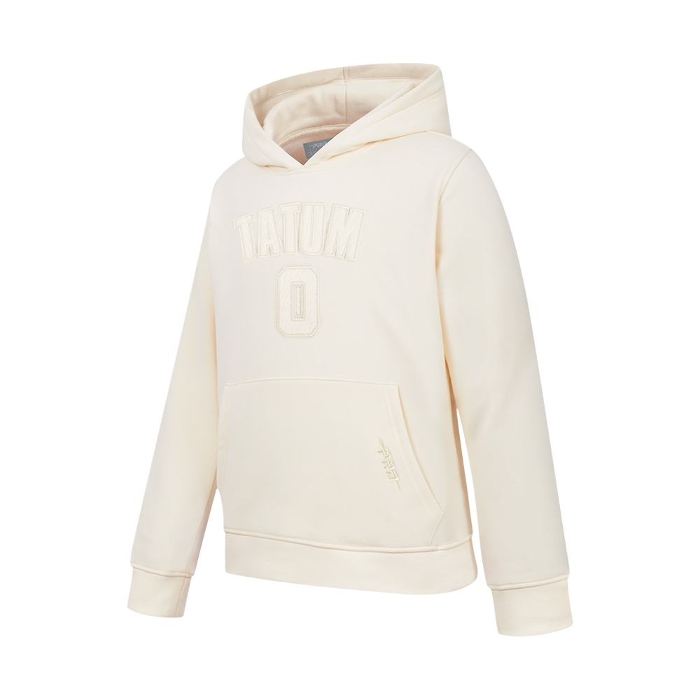 NBA BOSTON CELTICS JAYSON TATUM #0 NEUTRAL PNN MEN'S DROP SHOULDER FLC PO HOODIE (EGGSHELL)