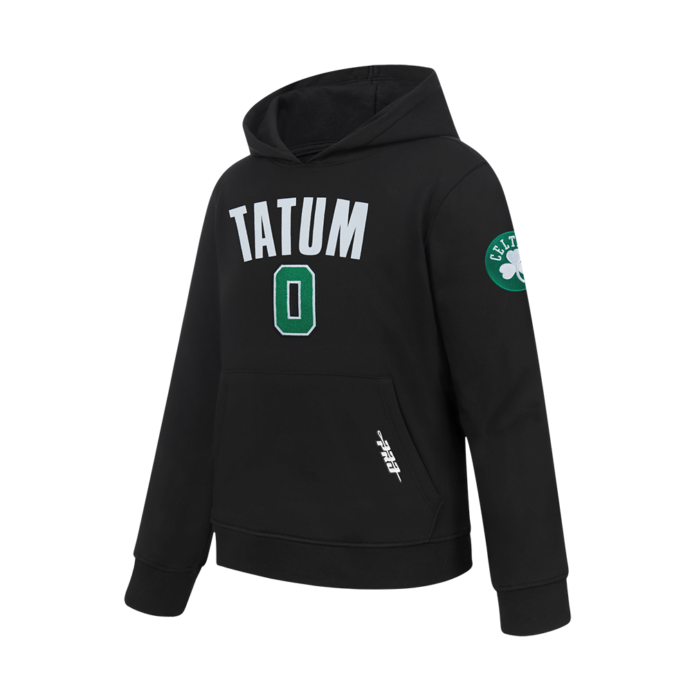NBA BOSTON CELTICS JAYSON TATUM #0 CLASSIC PNN BIG BOY'S FLEECE PO HOOD (BLACK)
