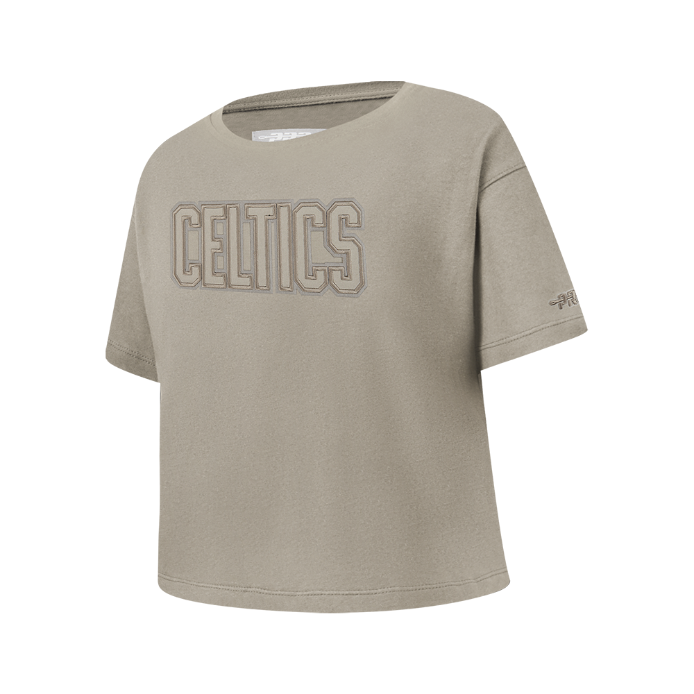 NBA BOSTON CELTICS NEUTRAL BIG GIRLS SS BOXY TEE (TAUPE)