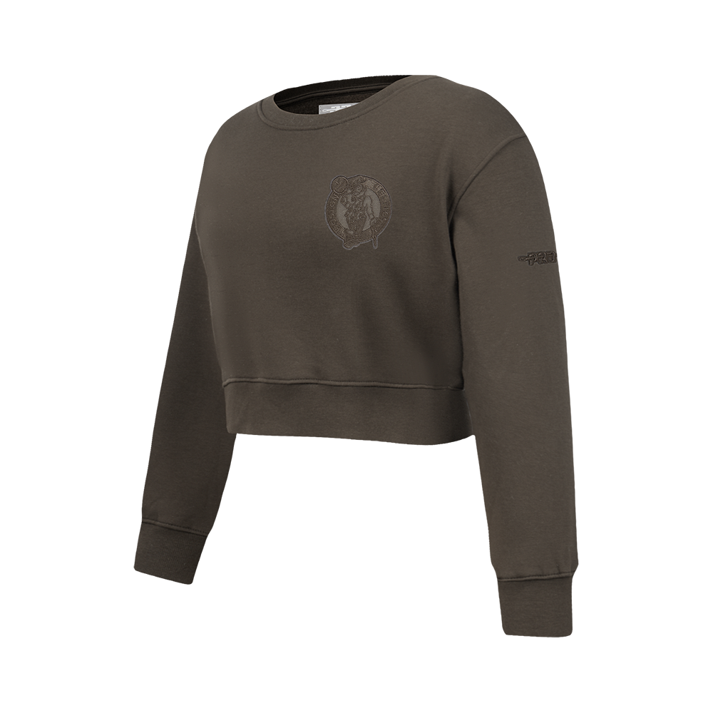 NBA BOSTON CELTICS NEUTRAL BIG GIRLS FLC CREWNECK (DARK TAUPE)