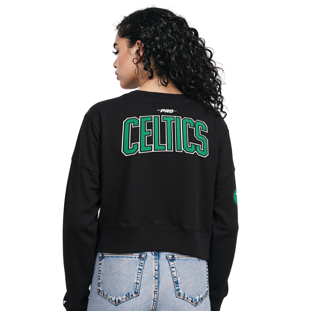 NBA BOSTON CELTICS JAYSON TATUM #0 CLASSIC PNN WOMEN'S FLC CREWNECK (BLACK)