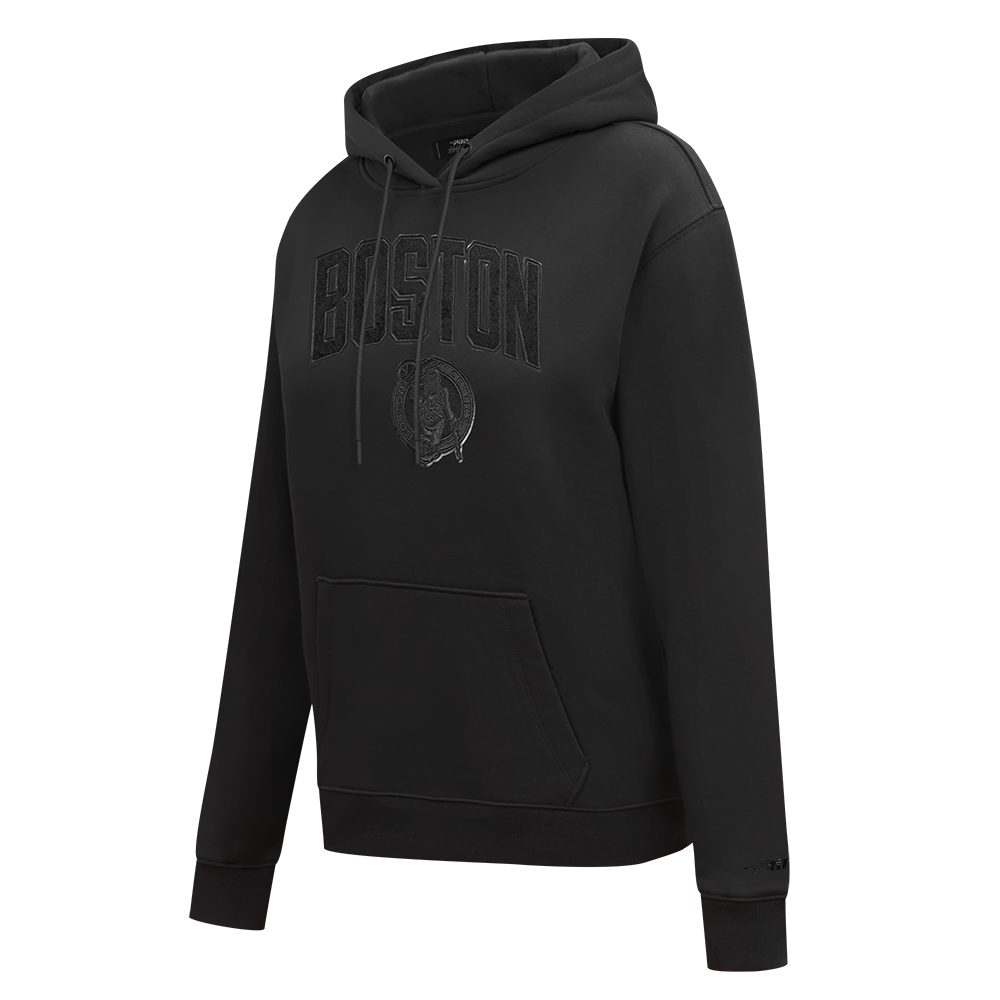 NBA BOSTON CELTICS TRIPLE BLACK WOMEN'S FLC PO HOODIE (TRIPLE BLACK WOMEN'S)