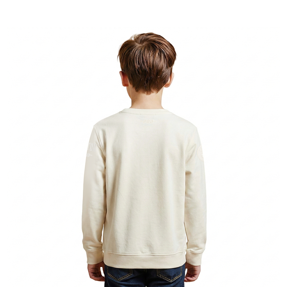 NBA BOSTON CELTICS NEUTRAL LITTLE BOYS FLEECE CREWNECK (EGGSHELL)