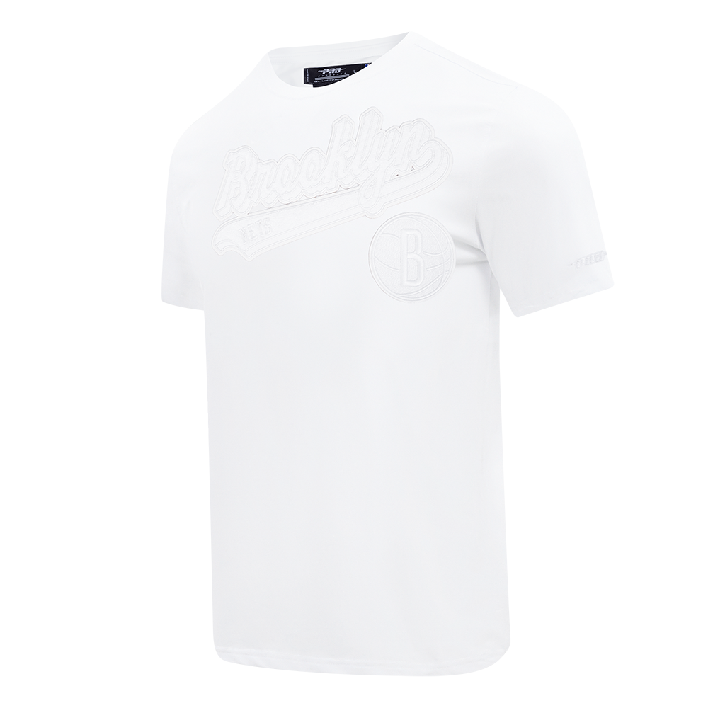 NBA BROOKLYN NETS WHITE OUT MEN'S SINGLE JERSEY TEE (WHITE)