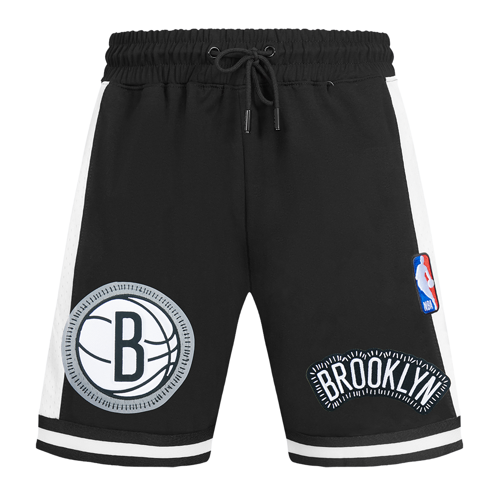 NBA BROOKLYN NETS DIY PICK STITCH MEN'S DOUBLE KNIT 2.0 SHORT (BLACK)