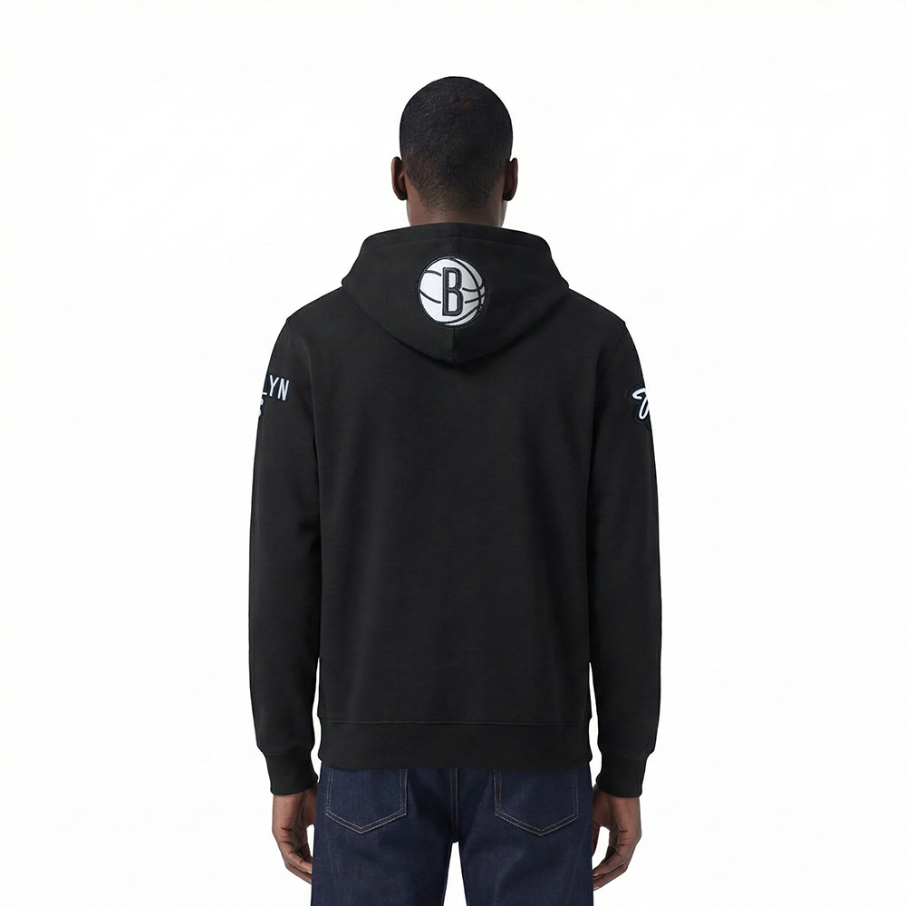 NBA BROOKLYN NETS CITY ARCH MEN'S FLC PO HOODIE (BLACK)