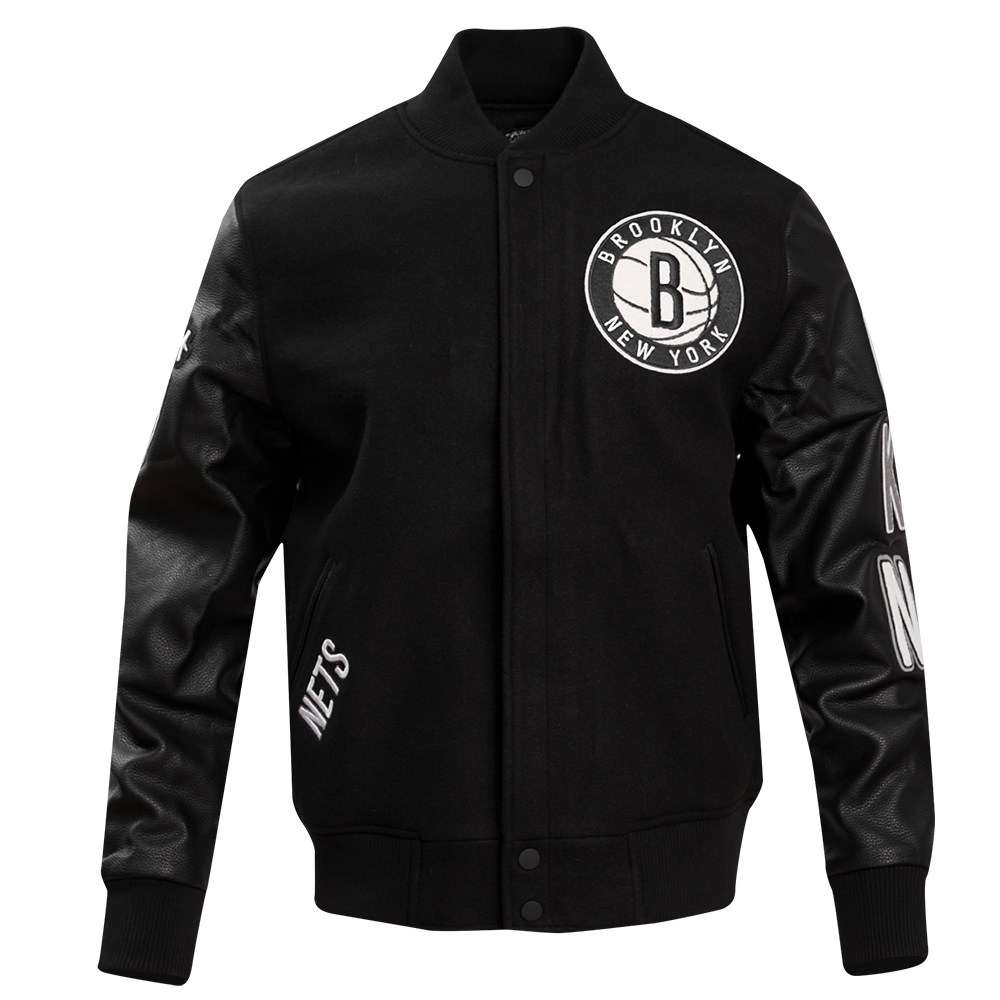 NBA BROOKLYN NETS CLASSIC WOOL MEN'S VARSITY JACKET (BLACK) – Pro Standard