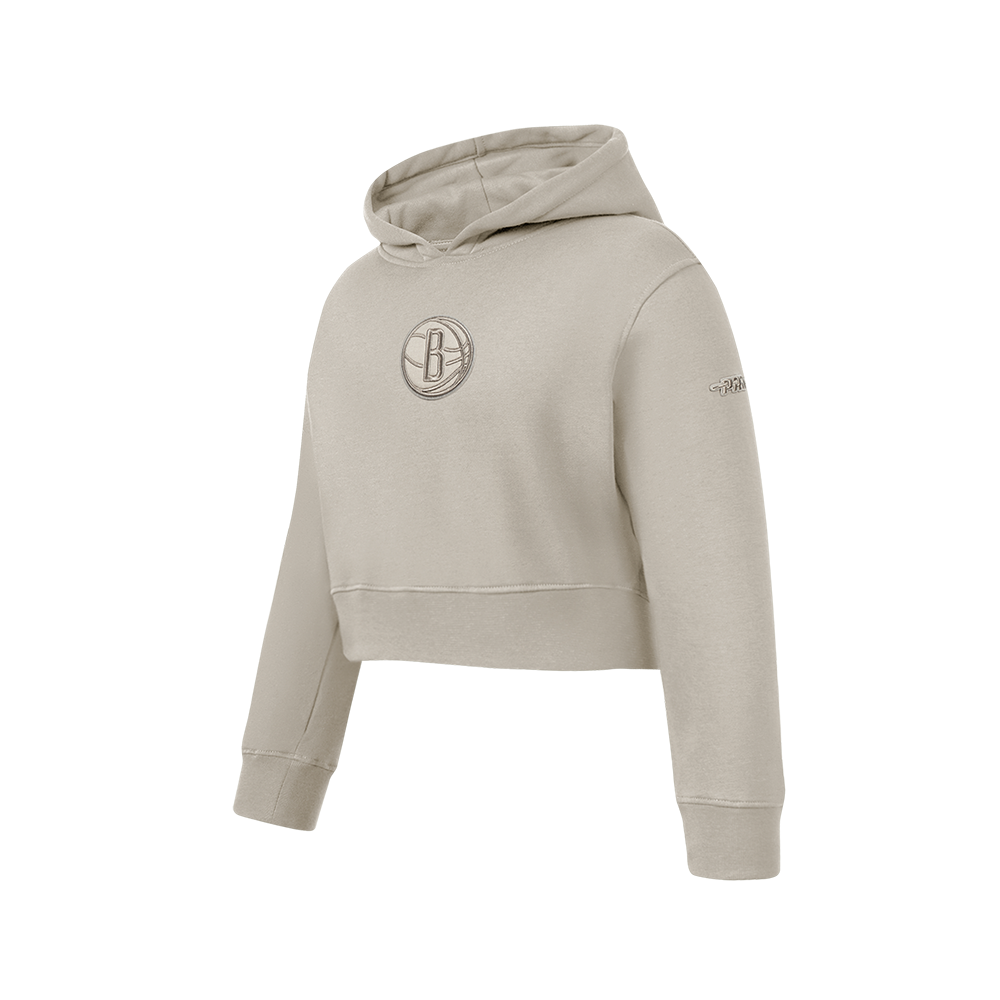NBA BROOKLYN NETS NEUTRAL BIG GIRLS FLC PO HOODIE (TAUPE)