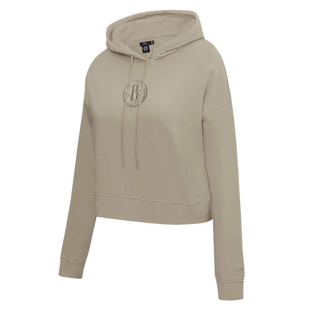 NBA BROOKLYN NETS NEUTRAL WOMEN'S FLC CROPPED PO (TAUPE)